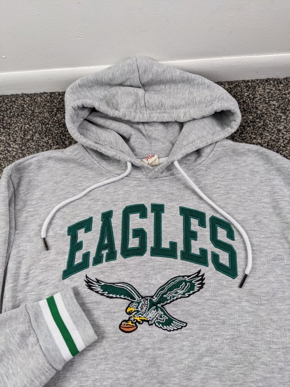 Philadelphia Eagles Hoodie Ultra Game Vintage Logo Sweatshirt Gray Mens Medium - Picture 2 of 9